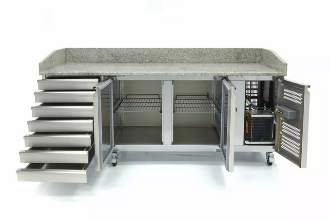 Pizza Workbench - 2 doors - 7 drawers - 202 cm