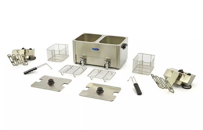 2 x 8L electric fryer with tap