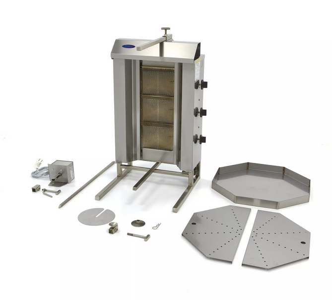 Churrasqueira Kebab a Gás - 3 queimadores - 30 kg de carne