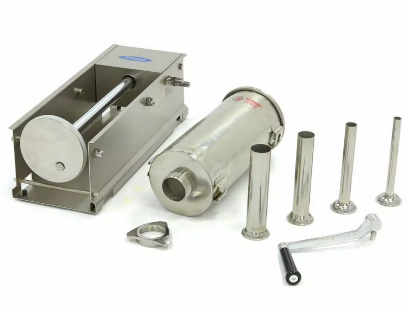 Enchedor de Salsicha 5L - Horizontal - Aço inoxidável - 4 tubos de enchimento