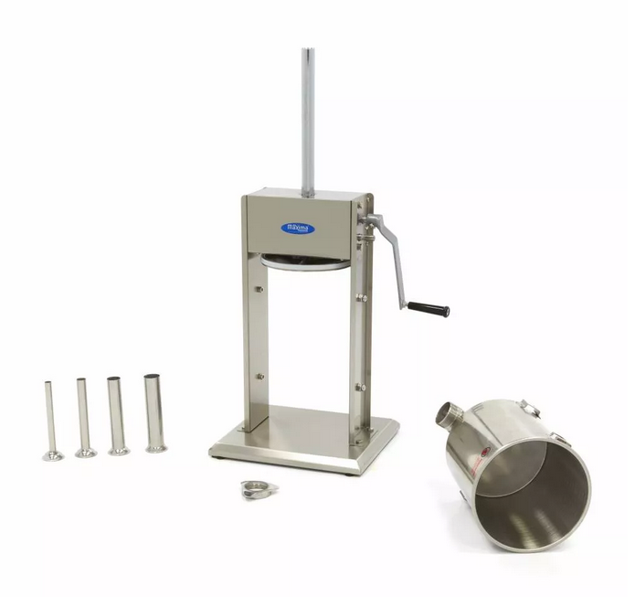 Enchedor de Salsichas 10L - Vertical - Aço inoxidável - 4 tubos de enchimento