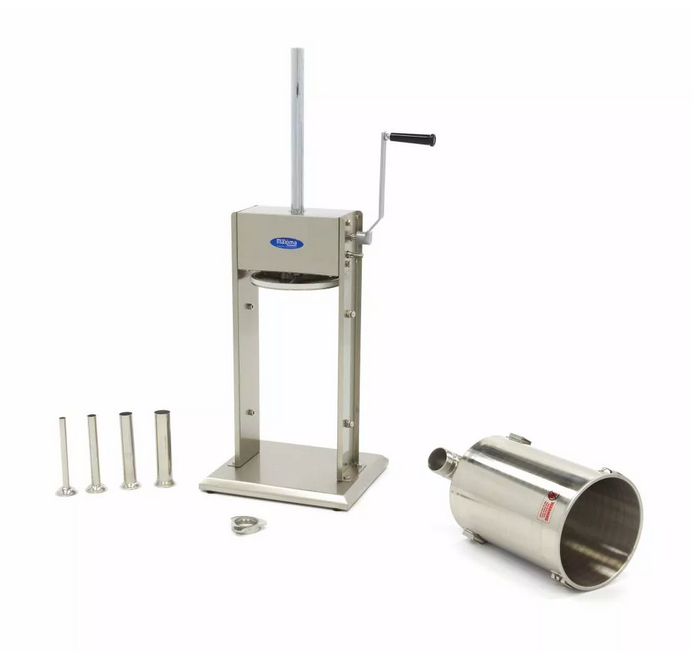 Enchedor de Salsichas 12L - Vertical - Aço inoxidável - 4 tubos de enchimento