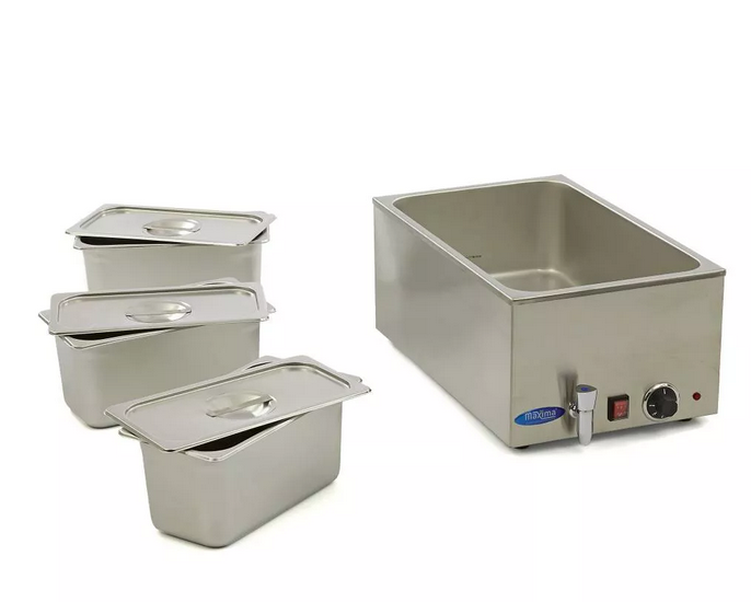 Banho-maria com torneira incluindo conjunto GN 3 x 1/3