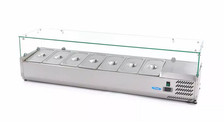 160 cm countertop refrigerated display case 7 x 1/3 GN
