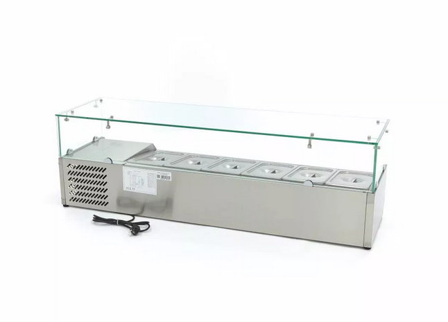 140 cm countertop refrigerated display case 6 x 1/3 GN