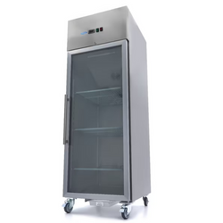 Refrigerator - 600 l - 3 Adjustable Shelves (GN 2/1) - Stainless Steel - with Glass Door