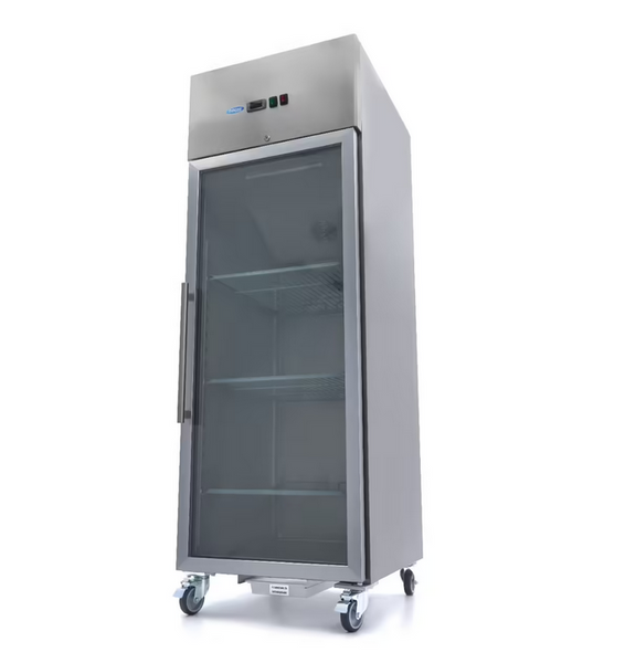 Freezer - 600 l - 3 Adjustable Shelves (GN 2/1) - Stainless Steel - with Glass Door