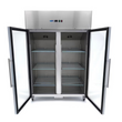 Congelador - 1200 l - 6 estantes regulables (GN 2/1) - Acero inoxidable - con puerta de cristal