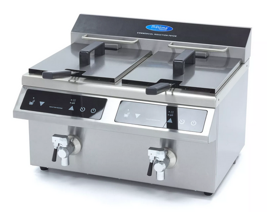 2 x 8L induction fryer with tap