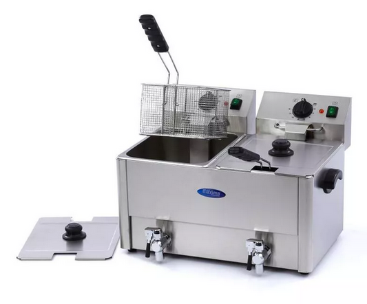 2 x 8L electric fryer with tap