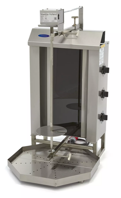 Grelhador Kebab Elétrico - 3 Queimadores - 30kg de Carne