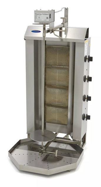 Gas Kebab Grill - 4 burners - 50 kg of meat