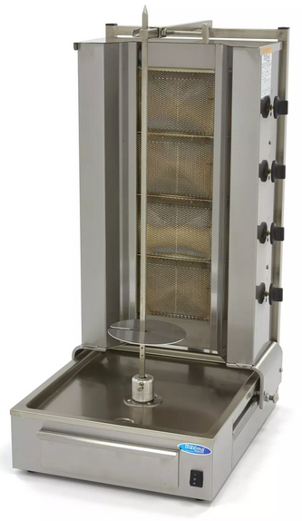 Gas Kebab Grill - 4 burners - 70 kg of meat
